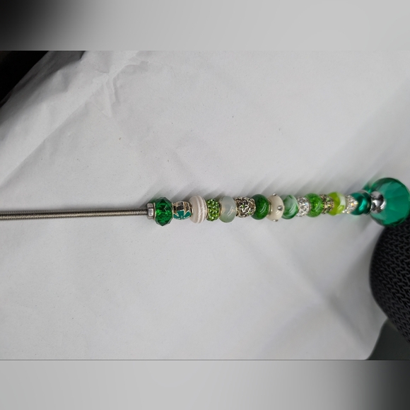 Green & White Beaded Fairy Wand/Plant/Garden Stake - Picture 2 of 4